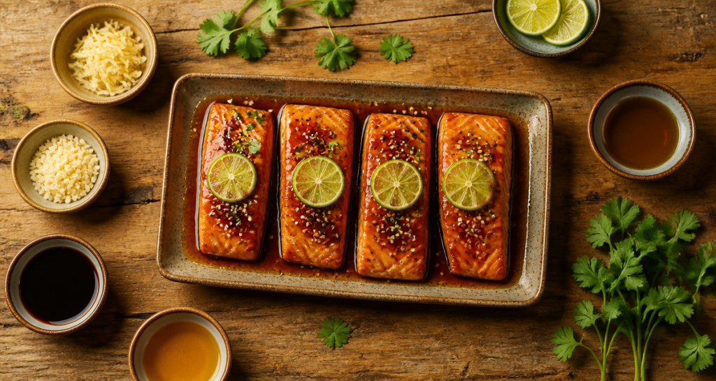 marinade pour le saumon pavés sauce miel soja citron