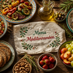 menu type regime mediterraneen assiettes variées
