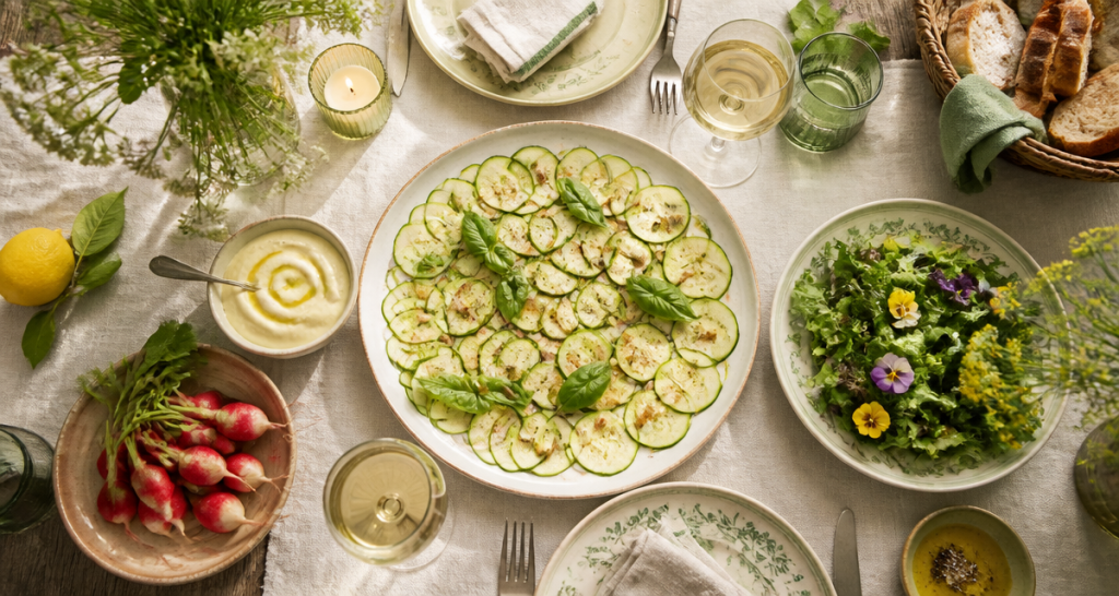 quelle entrée avant un aïoli carpaccio courgettes provençal