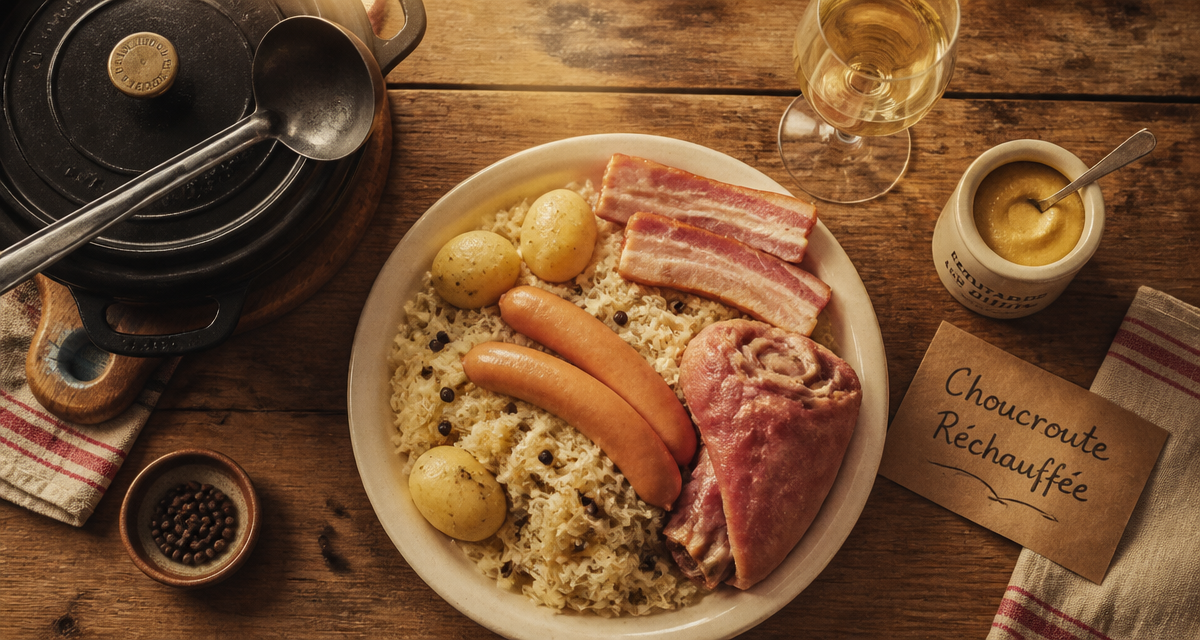 réchauffer la choucroute avec garniture et faitout