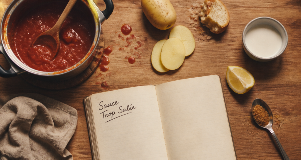 Sauce trop salé techniques de chef en cuisine
