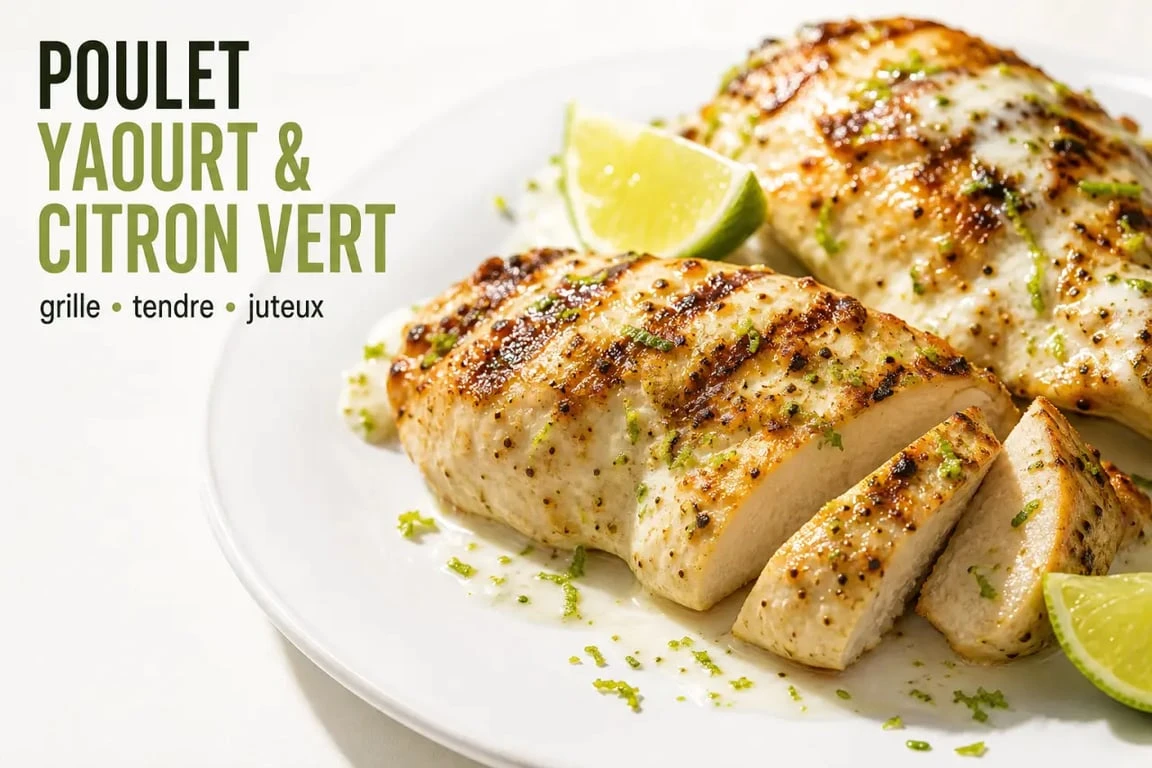 Poulet mariné au yaourt et citron vert pour une viande tendre et juteuse