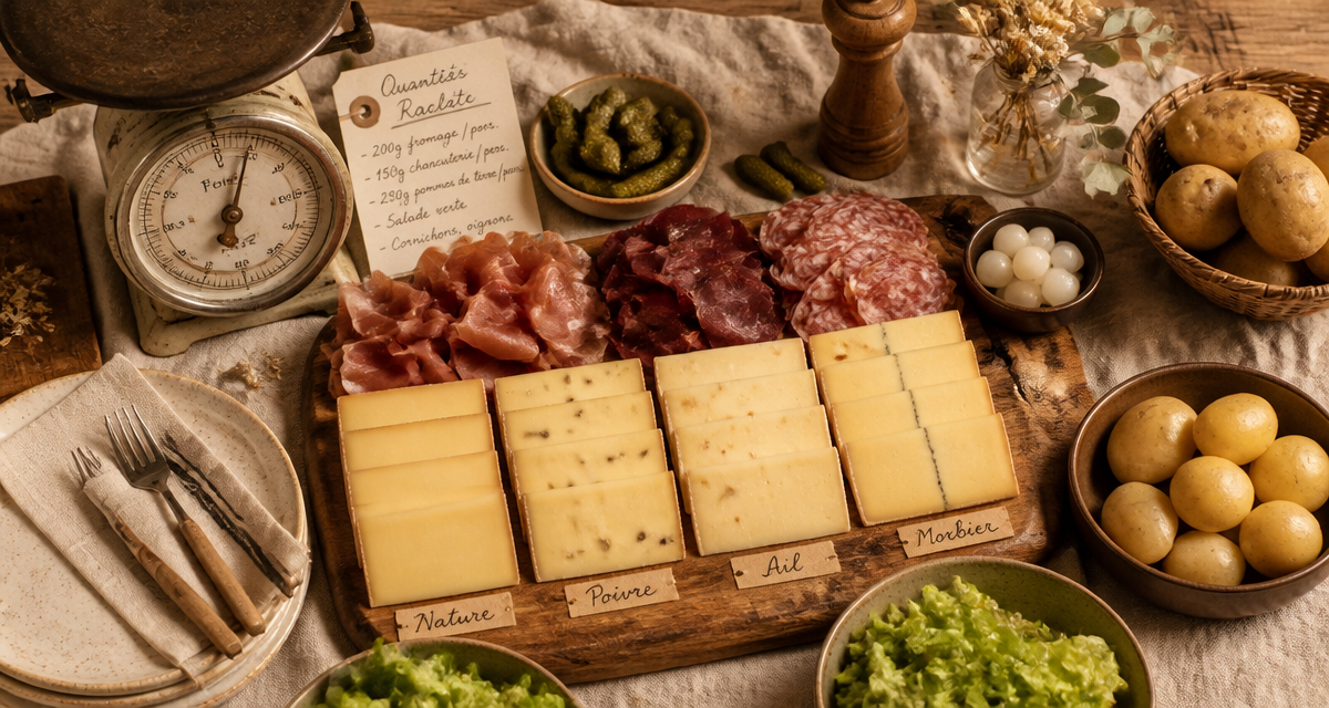 plateau fromage a raclette par personne table
