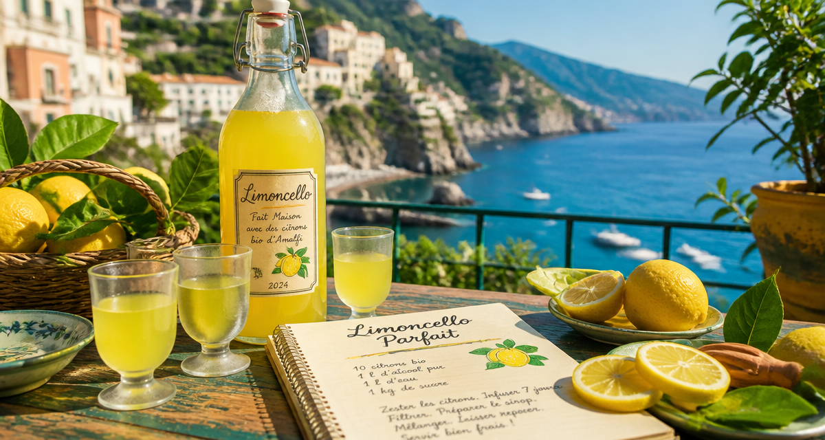 limoncello degré bouteille artisanale sur table