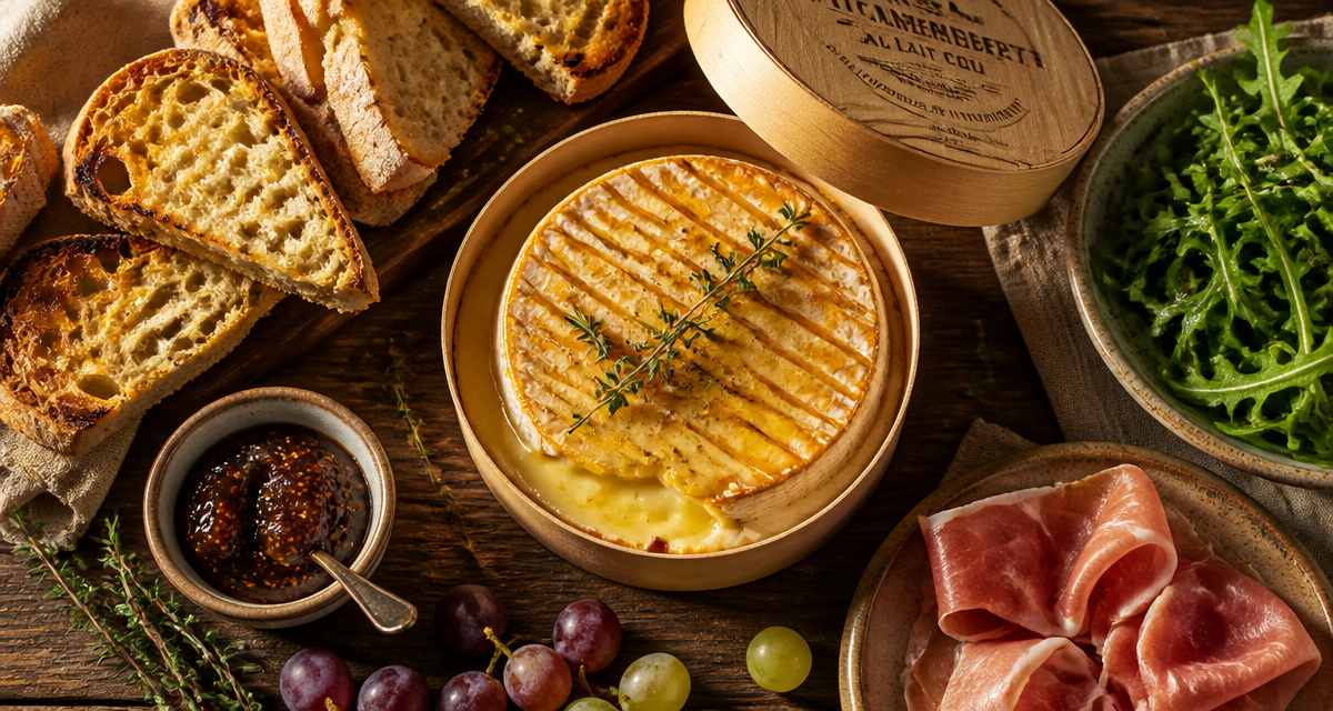 quel camembert au four rôti avec miel et pain