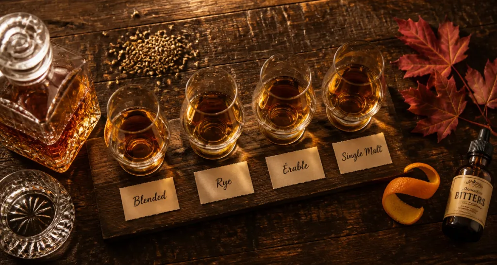 whisky canadien verres rye érable