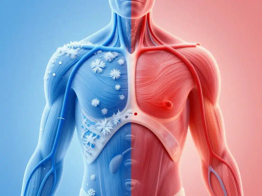 dechirure musculaire chaud ou froid diagramme vasoconstriction vasodilatation