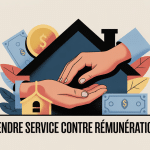 illustration rendre service contre remuneration moderne et épurée