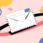 Illustration délai lettre recommandée avec montre et boîte aux lettres