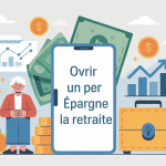 Pourquoi ouvrir un PER à la retraite image vectorielle senior et finances