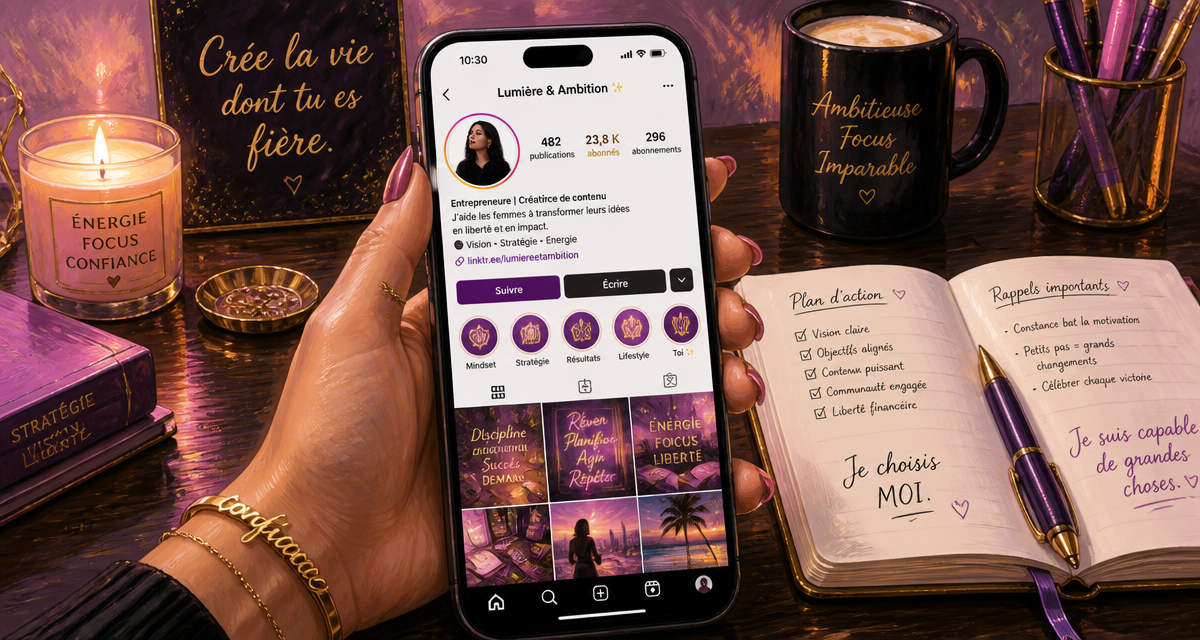 main smartphone abonnés instagram doré