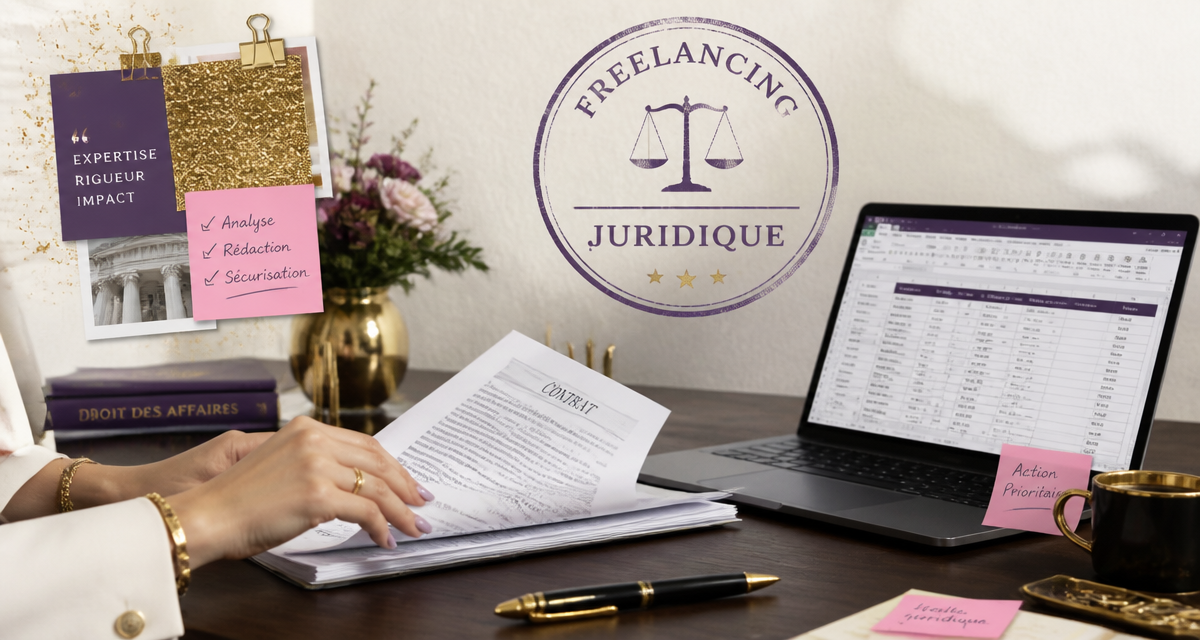 juriste freelance feuillette contrat bureau