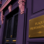 plaque profession libérale laiton sur façade