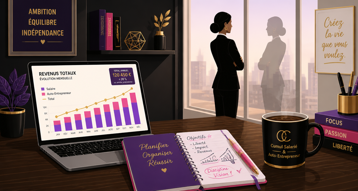 salarié et auto entrepreneur bureau graphique