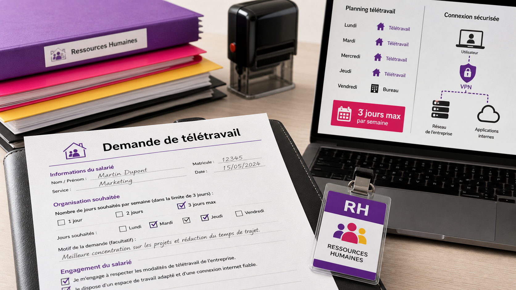 Fonction publique télétravail : demande écrite 3 jours maximum