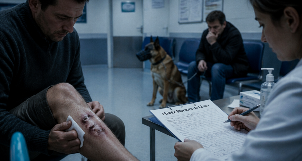 delai pour porter plainte pour morsure de chien, homme blessé à l'hôpital