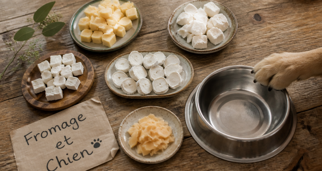 fromage de chevre chien morceaux gamelle