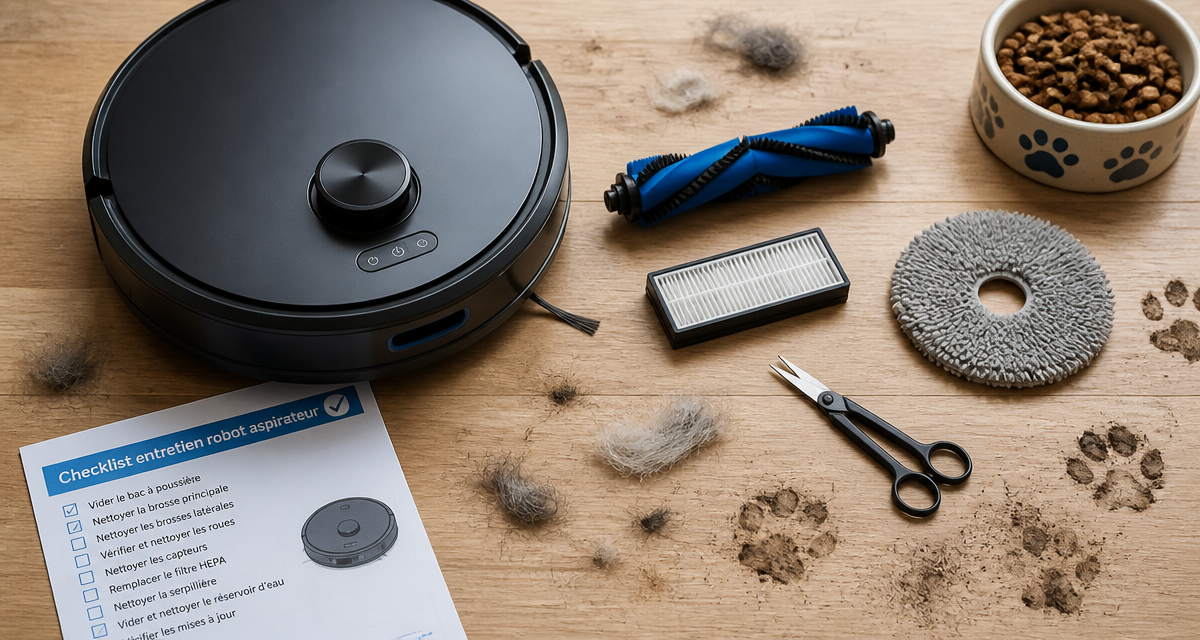 Meilleur robot aspirateur laveur animaux avec accessoires et poils