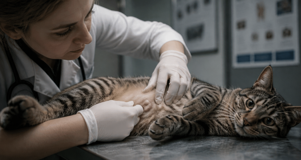 photo tumeur mammaire chat chez le vétérinaire