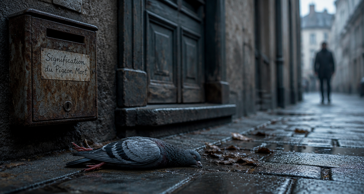pigeon mort signification devant porte ancienne