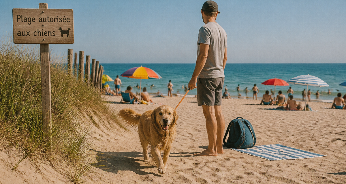 plage autorisée aux chiens chien maître plage été