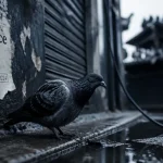 Durée de vie pigeon : pigeon urbain près d’un caniveau, 6 ans en ville vs 15 ans en volière