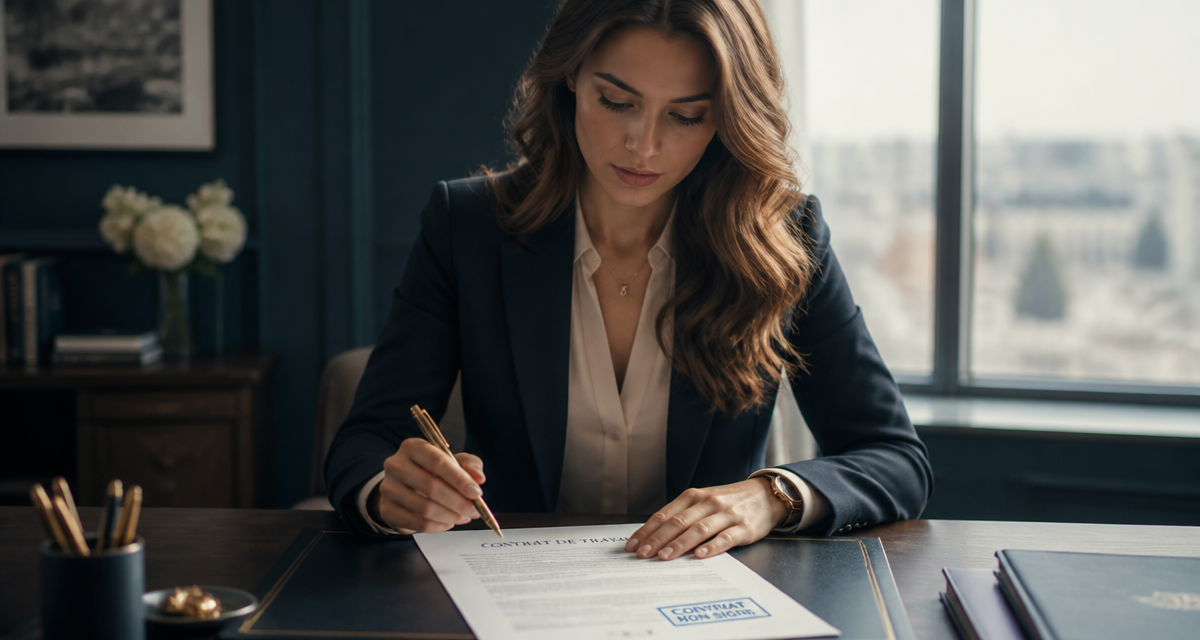 contrat non signé et pôle emploi, femme bureau