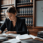 etudes pour etre avocat jeune femme revisant codes de droit
