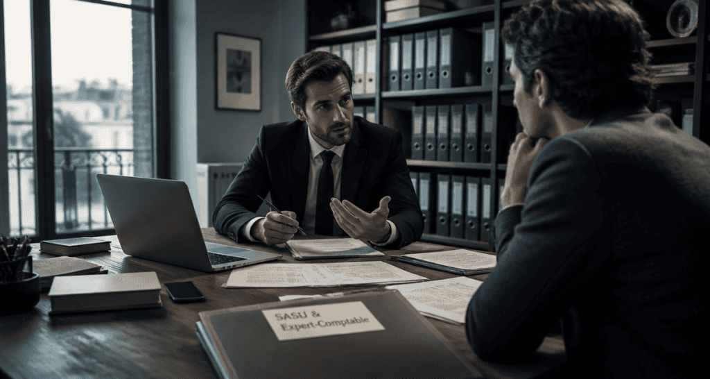 expert comptable sasu en réunion avec entrepreneur
