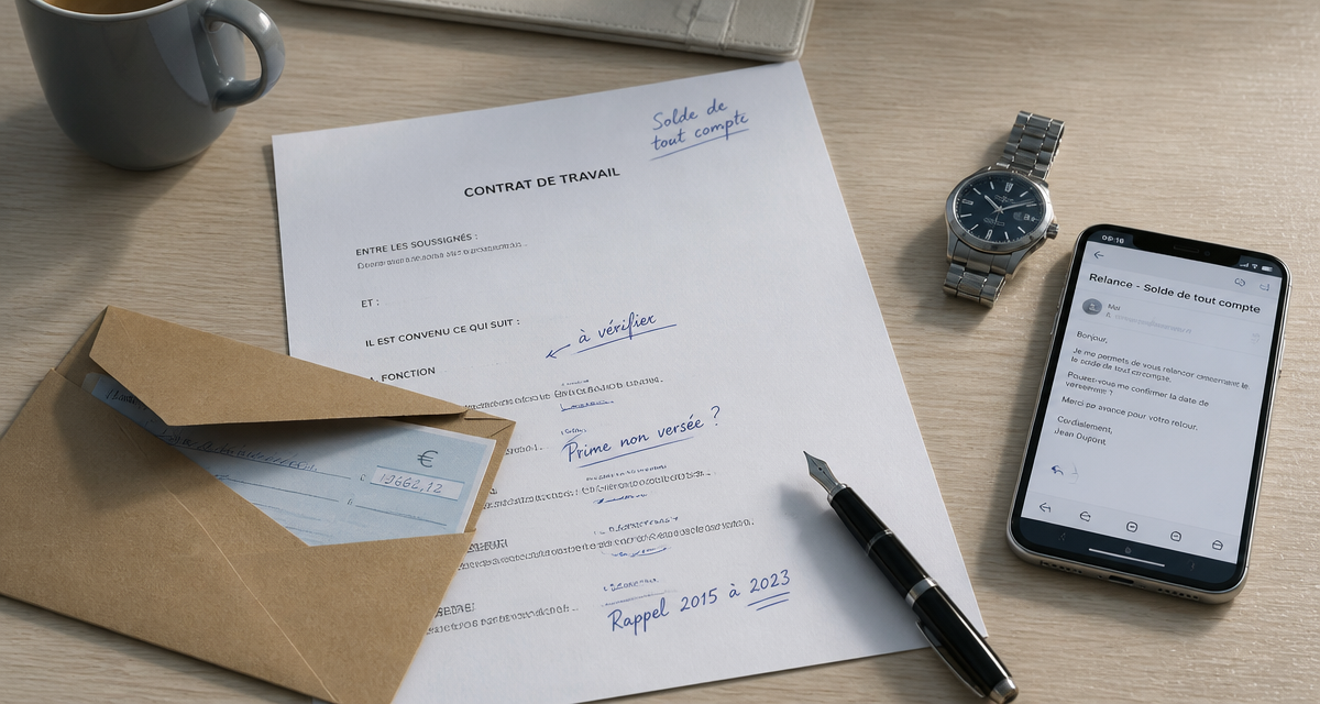 mon patron traine pour mon solde de tout compte contrat et chèque