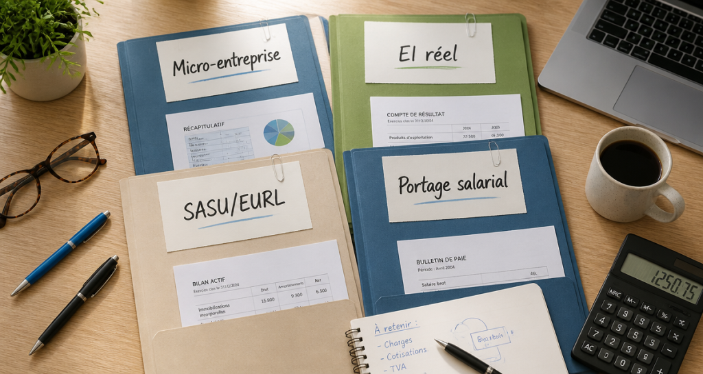 quel statut pour un freelance quatre dossiers options