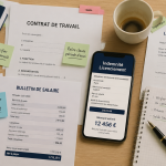 simulateur licenciement économique sur bureau avec documents