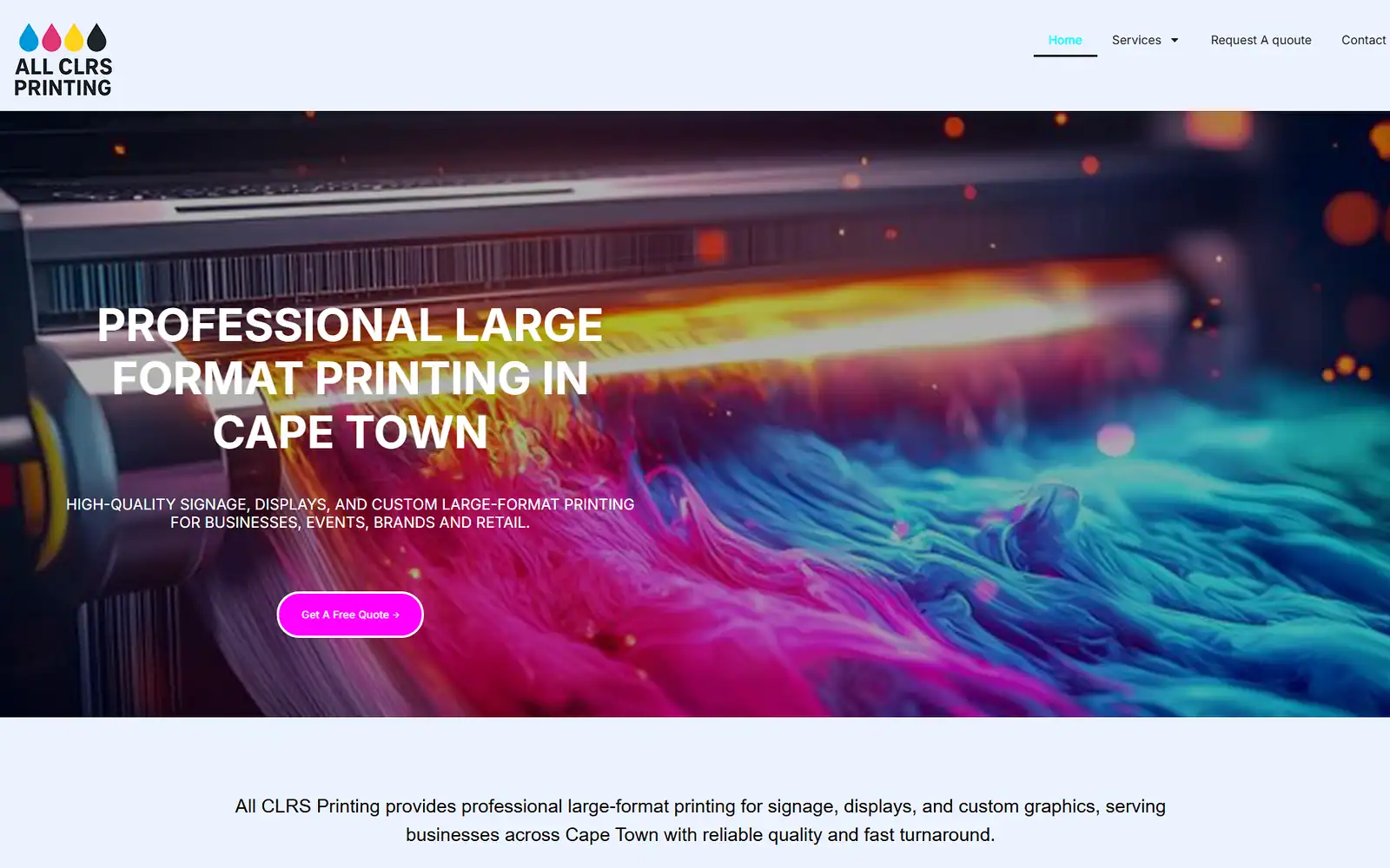 ALL CLRS Printing website designed by Lemon Web Designs
