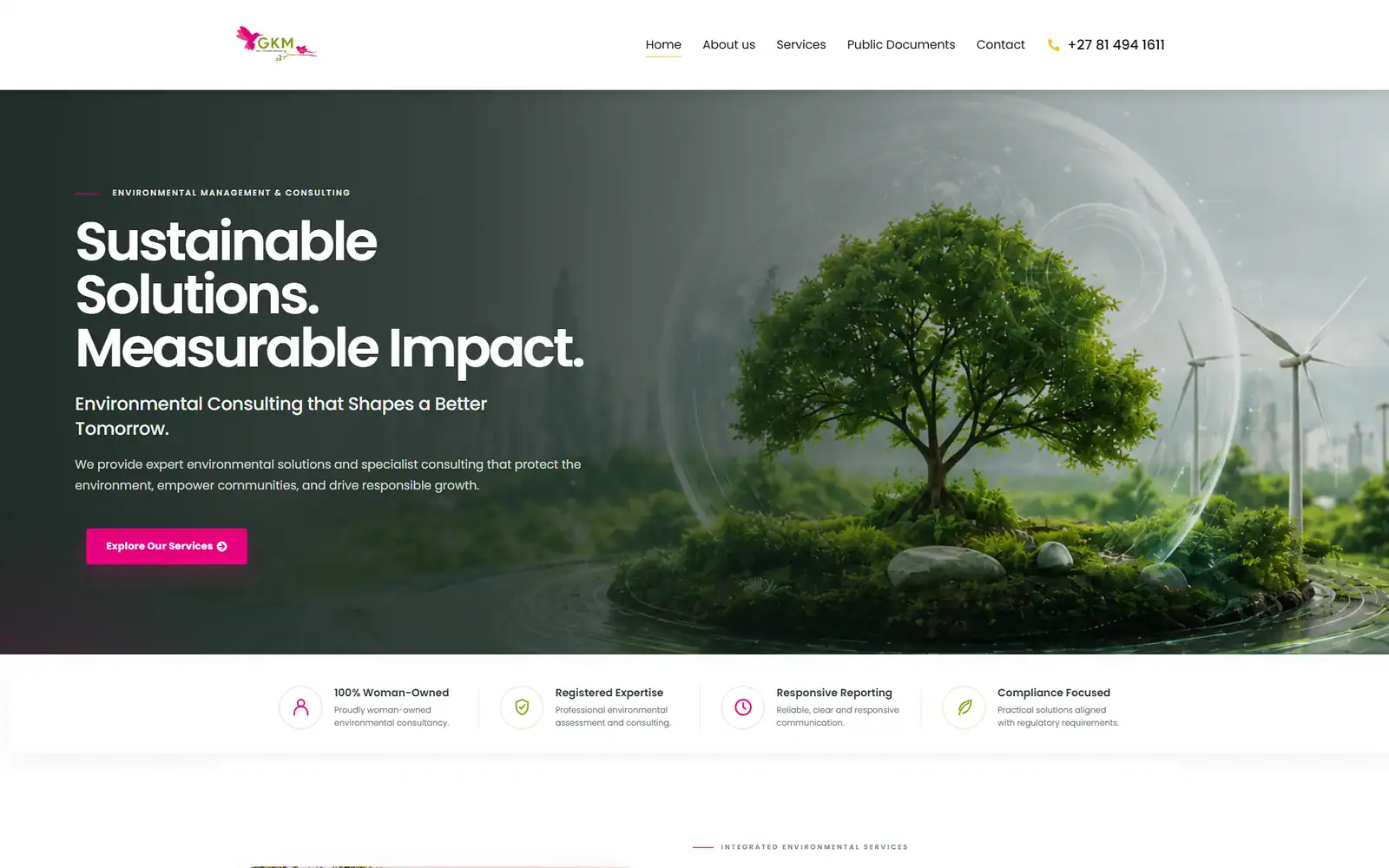 GKM Environmental website designed by Lemon Web Designs