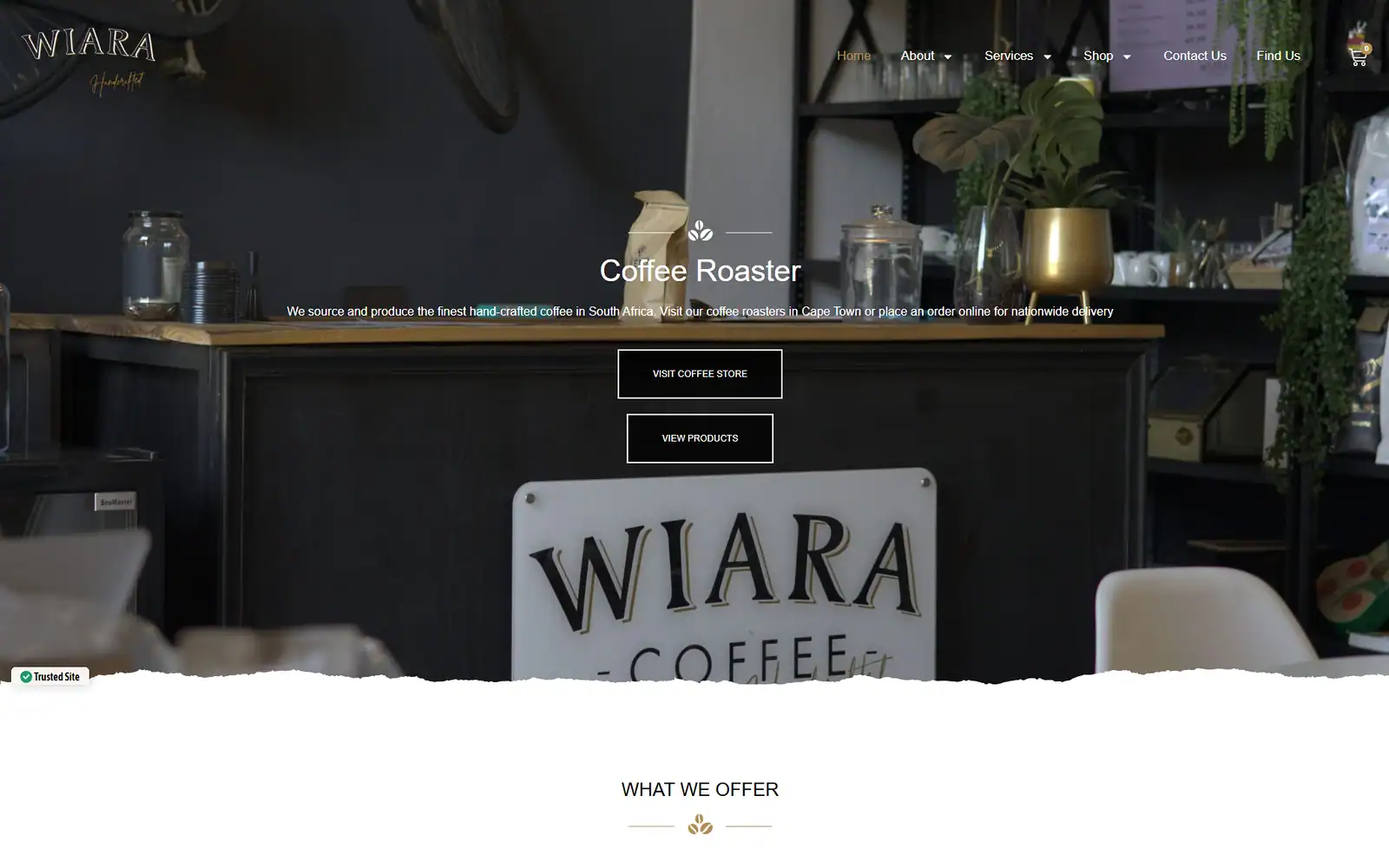 Wiara Coffee website restored and improved by Lemon Web Designs