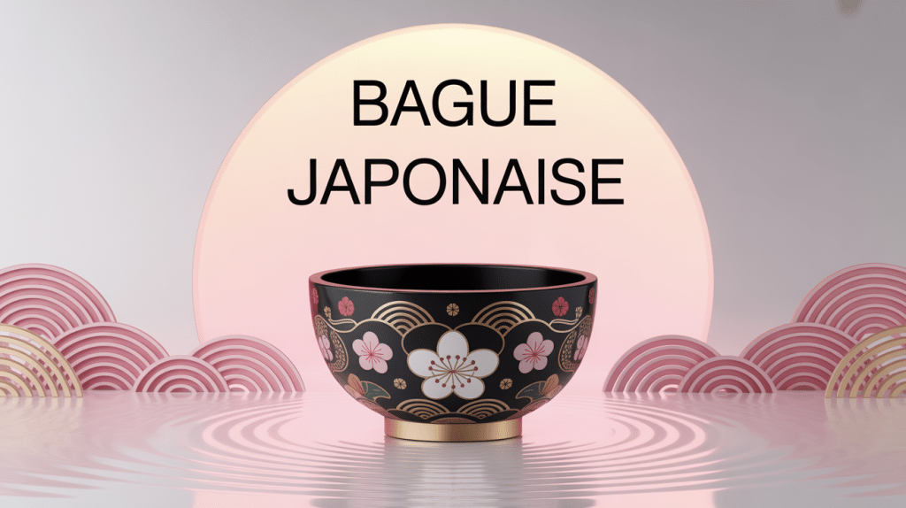 Illustration bague japonaise élégante motifs traditionnels