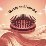 brosse anti fourche entourée de cheveux brillants