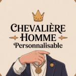 illustration stylisée chevalière homme personnalisable