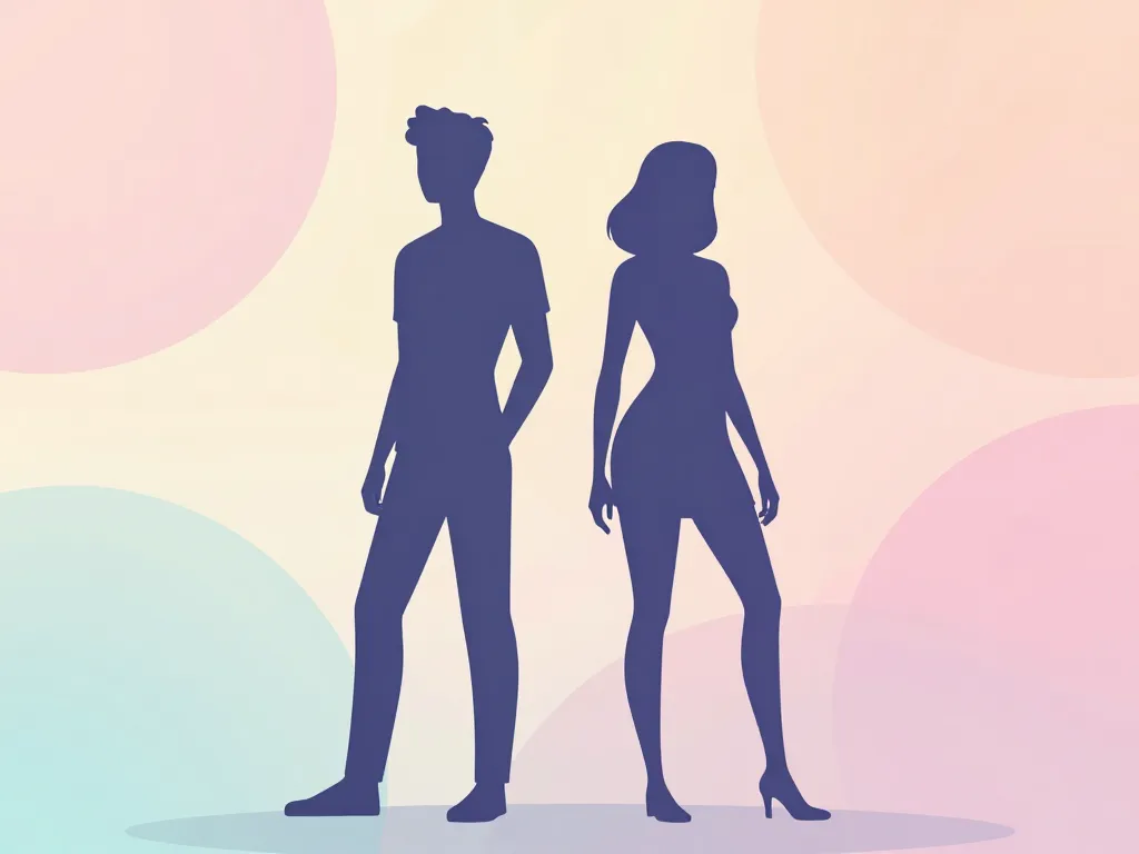 scène confiante corps skinny silhouettes homme femme pastel