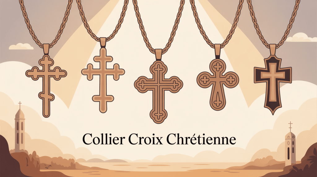 illustration croix chrétienne collier modèle varié