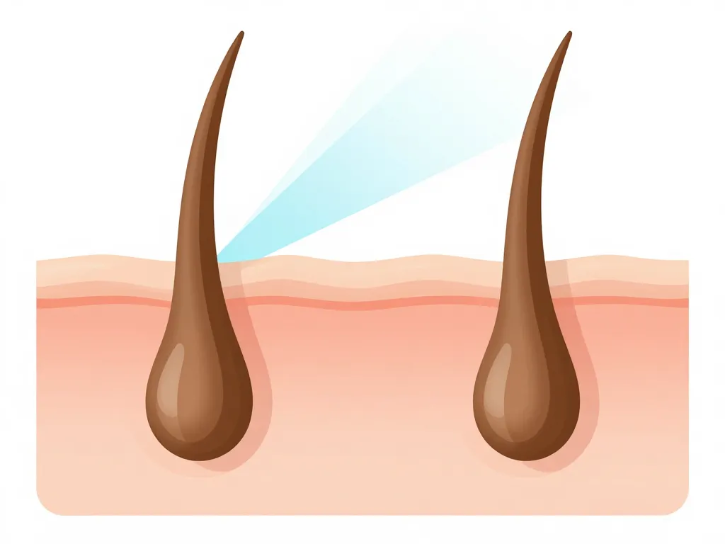 schéma avant après électrolyse visage follicule