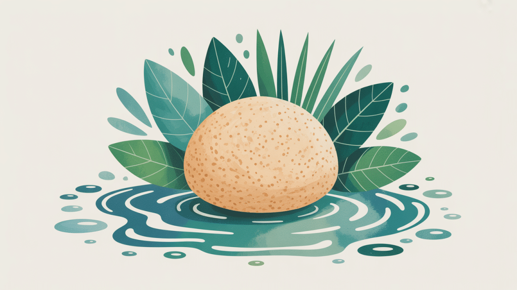 éponge konjac avis dermatologue image minimaliste pureté