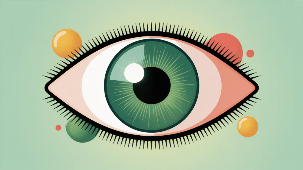 illustration lentille verte pour les yeux sécurisée esthétique