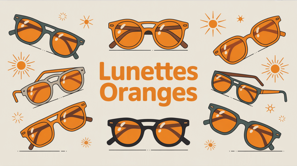 Illustration lunettes oranges élégantes sur fond clair