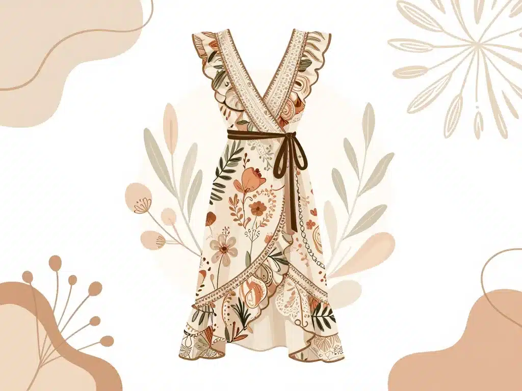 ma boheme robe portefeuille détails bohème matières et imprimés