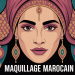 illustration visage maquillage marocain charbonneux moderne