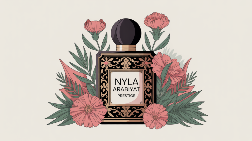 nyla arabiyat prestige illustration flacon oriental et motifs floraux