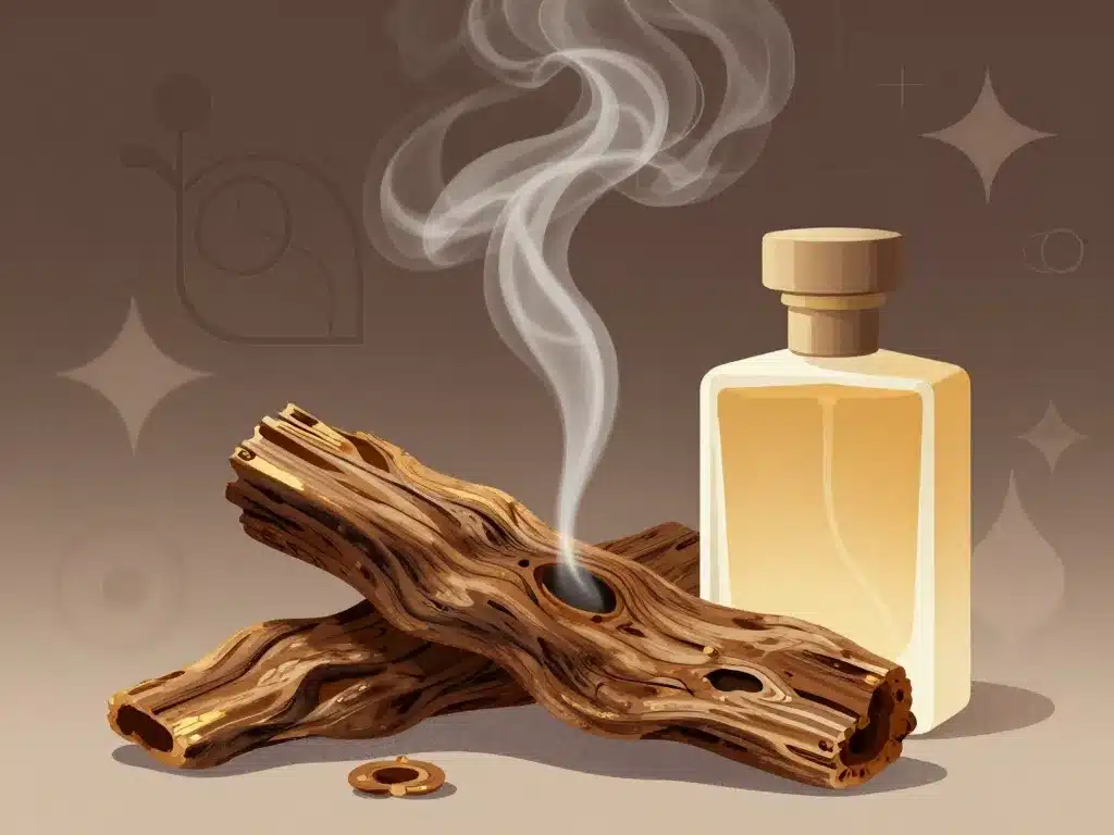 agarwood et flacon oudh perfume parfum rare