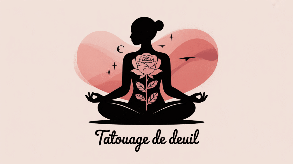 Illustration symbolique tatouage deuil ambiance douce