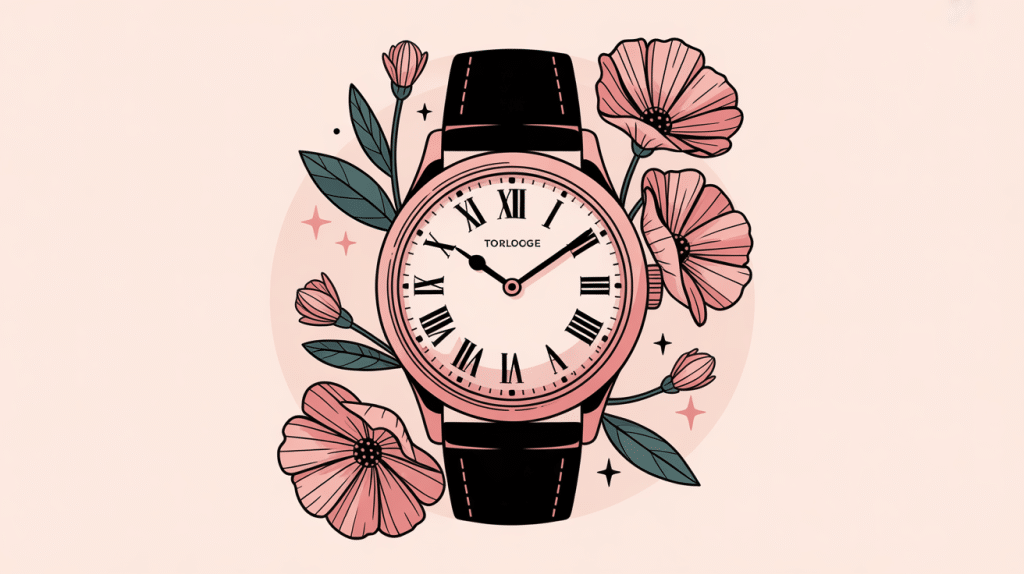 tatouage horloge femme symbolique montre et fleurs